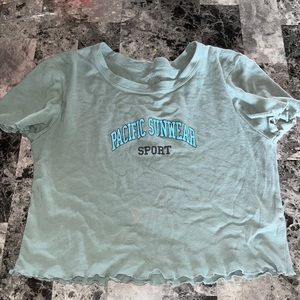 teal cropped t shirt